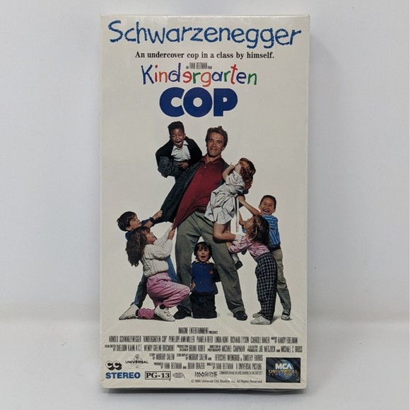 Kindergarten Cop VHS Tape 1990 1st Release MCA Watermarks Sealed NEW Vintage - Picture 1 of 6